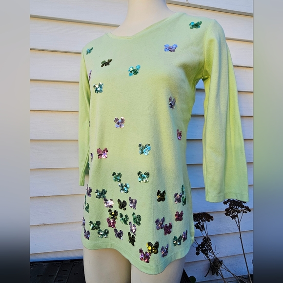 Quacker Factory Butterfly 3/4 Sleeve - Picture 4 of 11